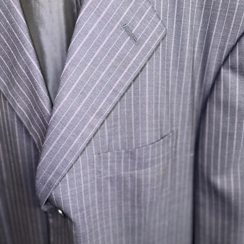 Pal Zileri Men’s Made in Italy Navy Blue Pinstripe Wool Sport Coat Blazer ~ 48L
